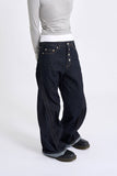 Curve stitch low denim pants