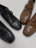 Toronto Square Toe Buckle Loafers