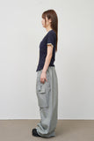 (W) Tie Linen Layered Top