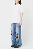 Knee Damage Wide Denim