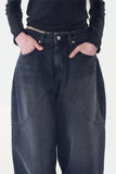 Darnel curved denim pants