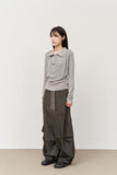 (W) Suit Collar Layered Top