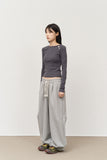 (W) Boat Shape Button Top