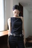 Washing Denim Eyelet Belt