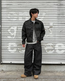 Leather trucker jacket
