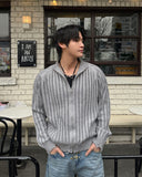 Damaged knit zip-up