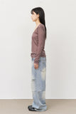 Brick Brushed Wide Denim