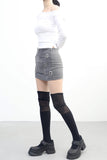 Rachel diagonal zipper skirt
