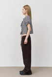 (W) Mote Check Shirring Blouse