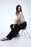 PRTN) Stripe Summer Banding Trousers