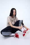 Faden Roll Up Wide Jeans