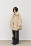 (W) Curly Duffle Fur Coat
