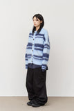 Heavy Angora Striped Cardigan