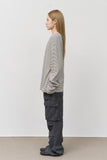 Neck Stud Striped Longsleeve