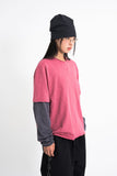Slub crop layered tee