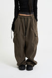 Double stitch cargo banding pants