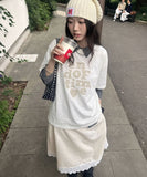 END OF TIME Lace Short Sleeve T-shirt