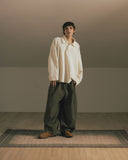 [AG] Paneled Herringbone Washed Balloon Pants