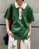 Medi collar short sleeve knit