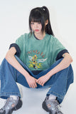 Darnel curved denim pants