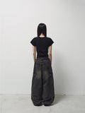 (W) DSMT METAL LOGO CROP TOP