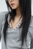 Crotty Button Ribbed T-shirt