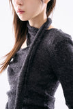 Leah V-neck strap wool knit