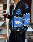 Winter wool knit zip-up