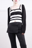 Moire Stripe Punching Cardigan