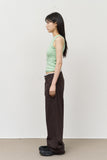 (W) Browny Lace Straight Pants