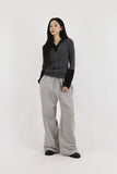 Circle slit brushed pants