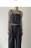 Ribbed Bamboo Boat Neck Knit T-shirt