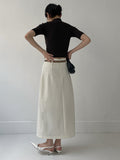 Pencil Pleated Long Skirt