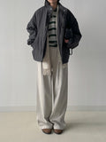 [Belt SET FW] Stern Pintuck Wide Denim Pants