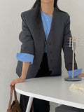 Taize No-Collar Loose Fit Jacket