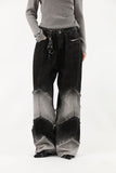 Angle color matching denim pants