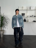 Distress Cargo Banded Denim