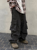 Grunge Leather Cargo Pants