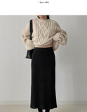 Sketch Ribbed Knit Long Skirt