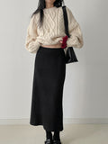 Sketch Ribbed Knit Long Skirt