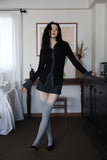 Cali color matching shirt knit top