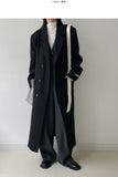 [wool80%/unisex] Sherbet Unbalance Hidden Overfit Long Coat