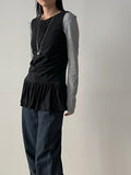 Soie V-neck warmer knit tee