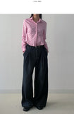 Stitch Pintuck Slim Fit Crop Shirt