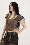 Puff leopard scarf tee