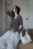 Sentub Wrap V Knit Top