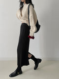 Sketch Ribbed Knit Long Skirt