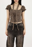 Puff leopard scarf tee