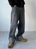 Roll-Up Grey Wide Denim