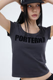 PRTN) U-neck Hurupi Logo Short Sleeve T-Shirt